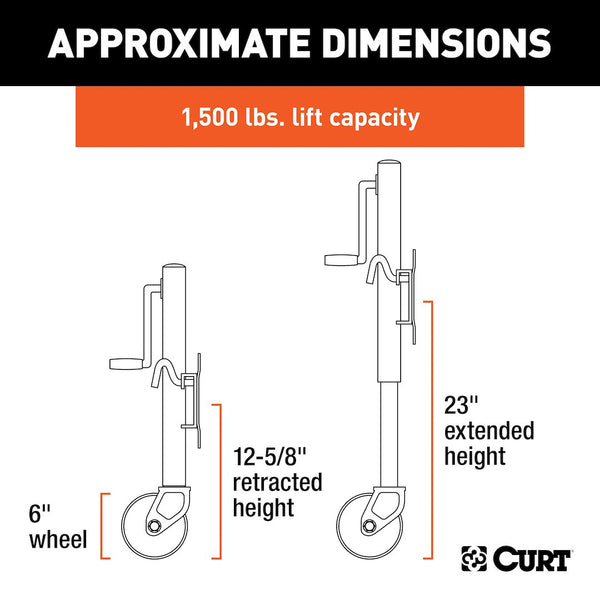 CURT Marine Trailer Tongue Jack (MPN: 28156)