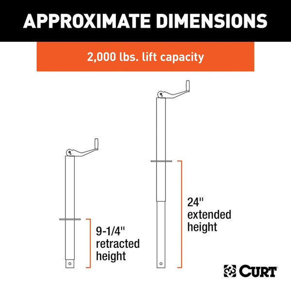 CURT A-Frame Manual Topwind Jack (MPN: 28202)