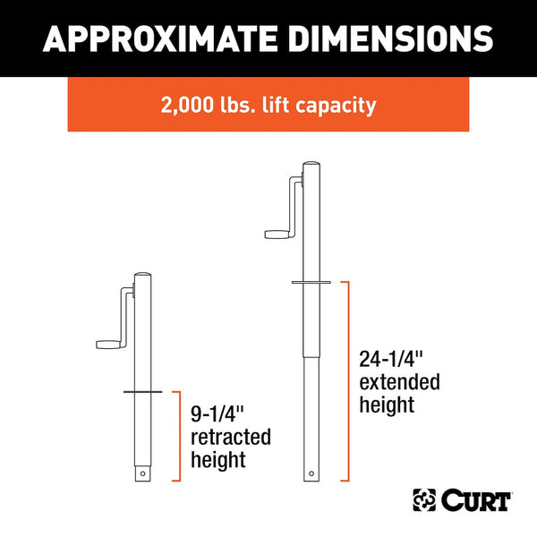 CURT A-Frame Manual Sidewind Jack (MPN: 28204)