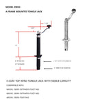 Manual A-Frame Round Topwind Trailer Tongue Jack (MPN: 29033B)