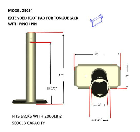 Trailer Tongue Jack Foot Plate (MPN: 29054)