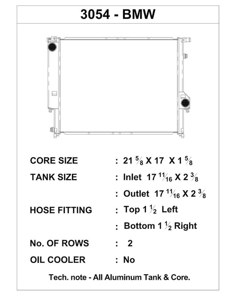 CSF Aluminum Radiator (MPN: 3054)