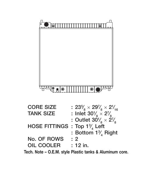 CSF Radiator With Transmission Cooler (MPN: 3111)