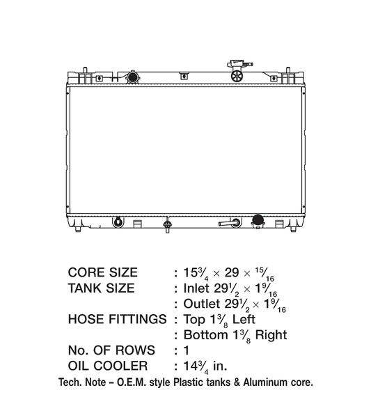 CSF Radiator With Transmission Cooler (MPN: 3143)