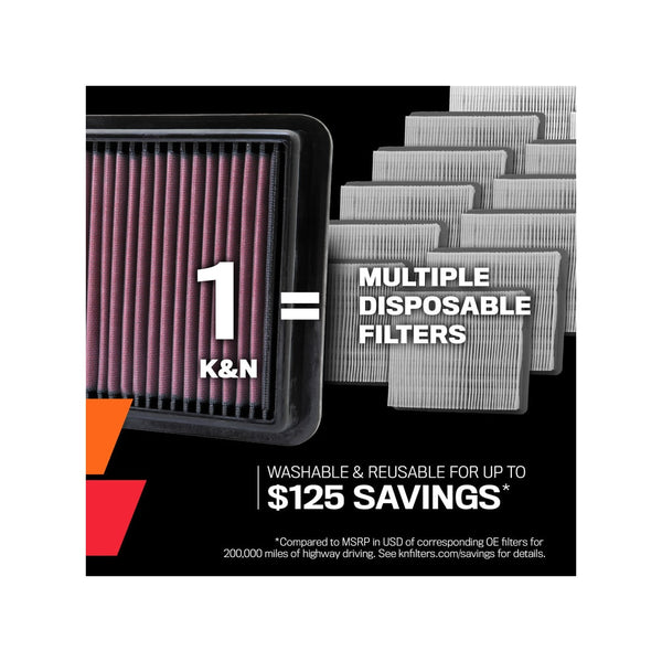 K&N High-Flow Washable Air Filter (MPN: 33-5143)