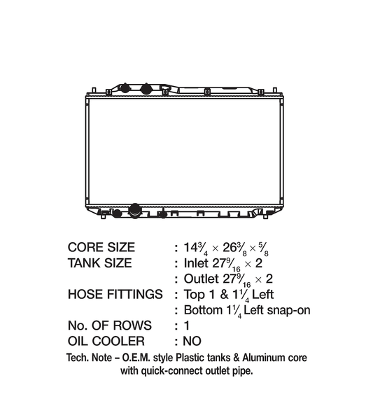 CSF Radiator With Transmission Cooler (MPN: 3362)