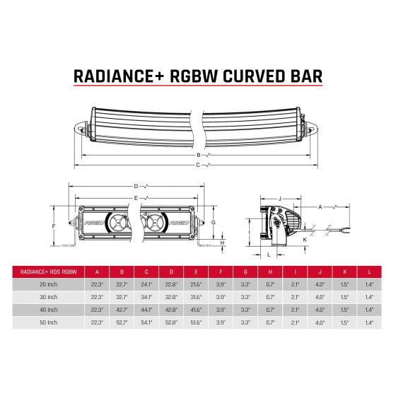 Rigid Lighting Radiance Plus Curved Light Bar (MPN: 340053)