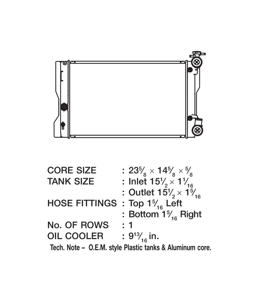 CSF Radiator With Transmission Cooler (MPN: 3445)