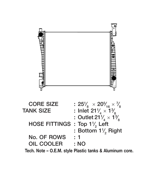 CSF Radiator With Transmission Cooler (MPN: 3543)