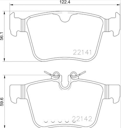 Hella Low-Metallic Brake Pad Set (MPN: 355023361)