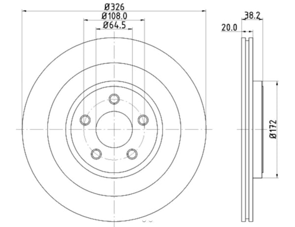 HELLA Vented Brake Rotor (MPN: 355115582)