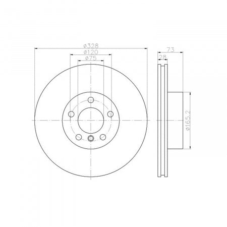 Hella Brake Rotor (MPN: 355119531)