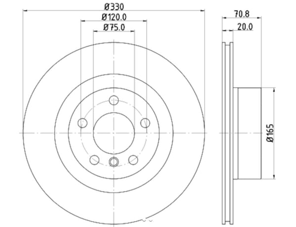 HELLA Vented Brake Rotor (MPN: 355119542)