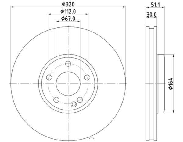 HELLA Vented Brake Rotor (MPN: 355119702)