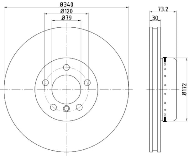 Hella Pagid Vented Brake Rotor (MPN: 355120811)