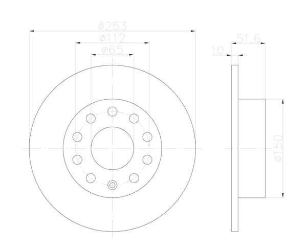 HELLA Brake Rotor (MPN: 355122612)