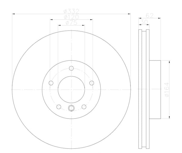 HELLA Vented Brake Rotor (MPN: 355122892)