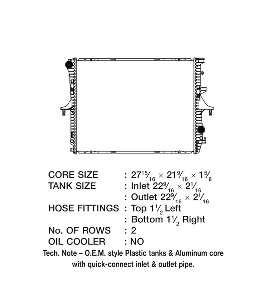 CSF Radiator With Transmission Cooler (MPN: 3554)