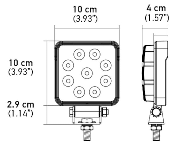 Hella Work Light Optilux 4 Inch Square (MPN: 357103002)