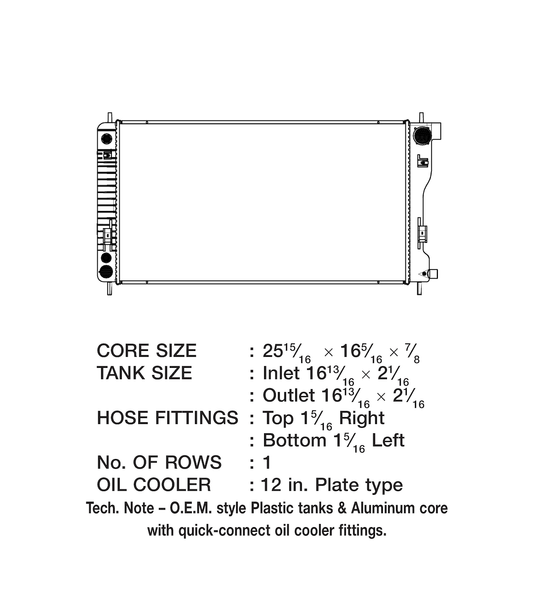 CSF Radiator With Transmission Cooler (MPN: 3582)