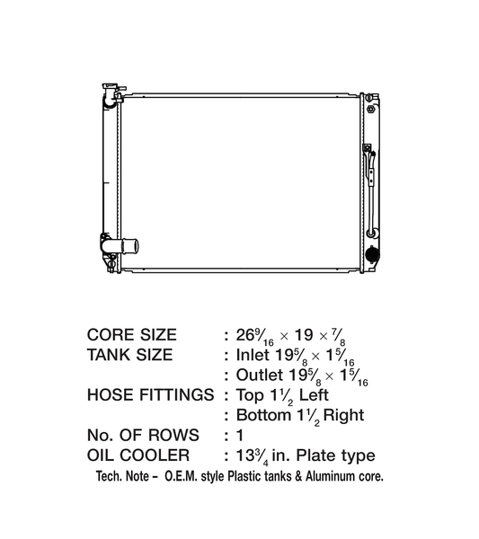 CSF Radiator With Transmission Cooler (MPN: 3638)