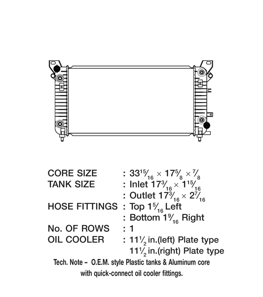 CSF Radiator With Transmission Cooler (MPN: 3729)