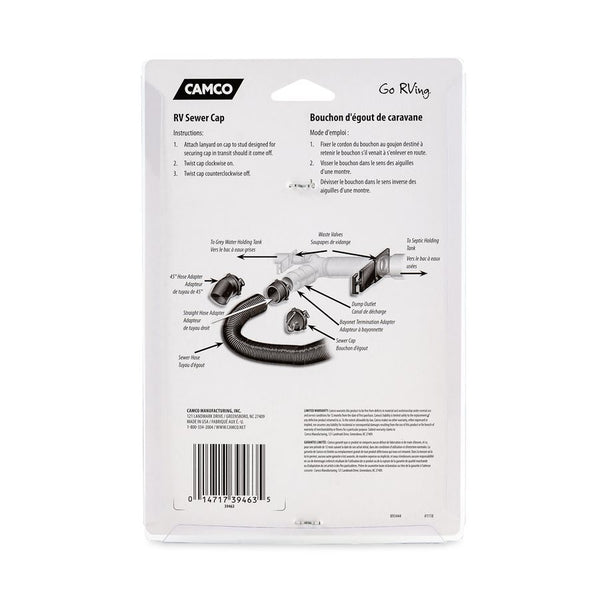 Camco Sewer Cap With Hose Connection (MPN: 39463)