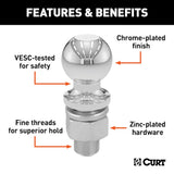 Curt Trailer Hitch Ball (MPN: 40017)