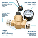 Camco RV Brass Water Pressure Regulator (MPN: 40058)