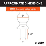 CURT 3 Inch Trailer Hitch Ball (MPN: 40089)