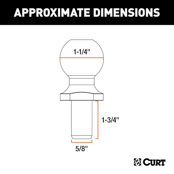 CURT Weight Distribution Hitch Sway Control Ball (MPN: 40093)