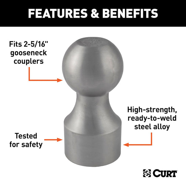CURT Gooseneck Trailer Hitch Ball (MPN: 40094)