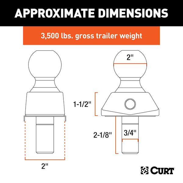 CURT RockerBall Trailer Hitch Ball (MPN: 40246)