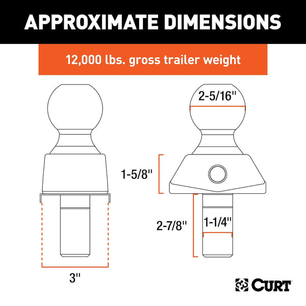 CURT RockerBall Trailer Hitch Ball (MPN: 40249)