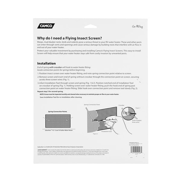 Camco Bug Screen For RV Water Heater (MPN: 42146)