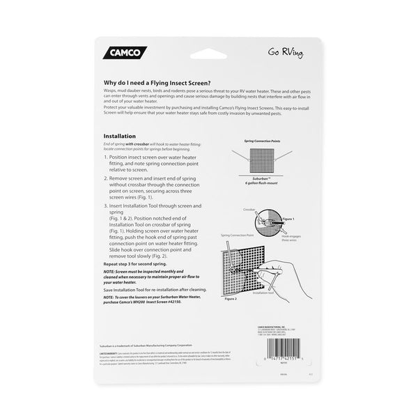 Camco Bug Screen for RV Water Heater (MPN: 42151)