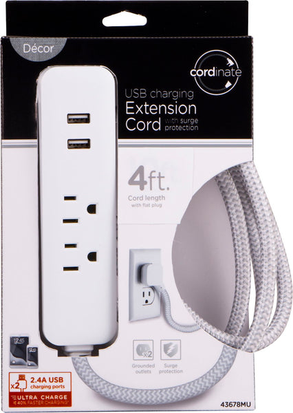 Jasco Extension Cord With USB Ports (MPN: 43678)