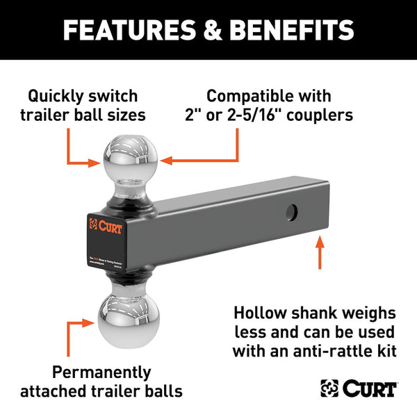 Curt Trailer Hitch Ball Mount (MPN: 45002)
