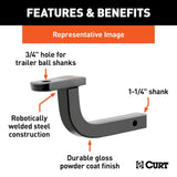 CURT Class II Trailer Hitch Ball Mount (MPN: 45014)