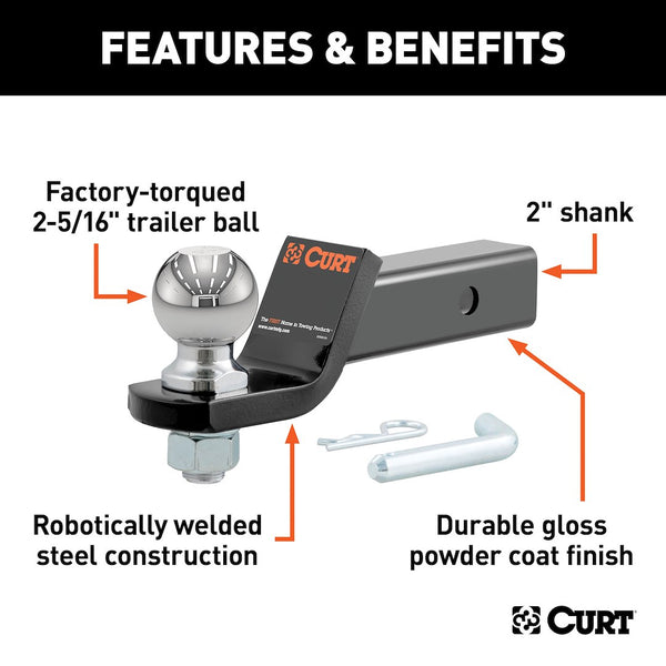 CURT Trailer Hitch Ball Mount (MPN: 45041)