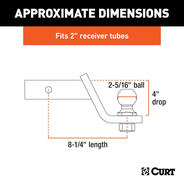 CURT Trailer Hitch Ball Mount (MPN: 45042)