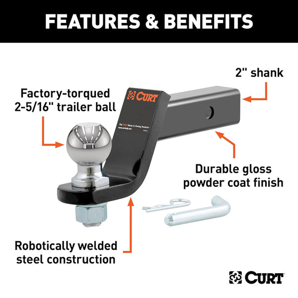 CURT Trailer Hitch Ball Mount (MPN: 45042)