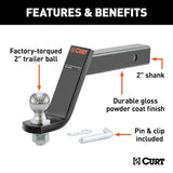 CURT Trailer Hitch Ball Mount (MPN: 45064)