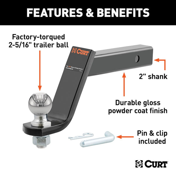 CURT Trailer Hitch Ball Mount (MPN: 45065)