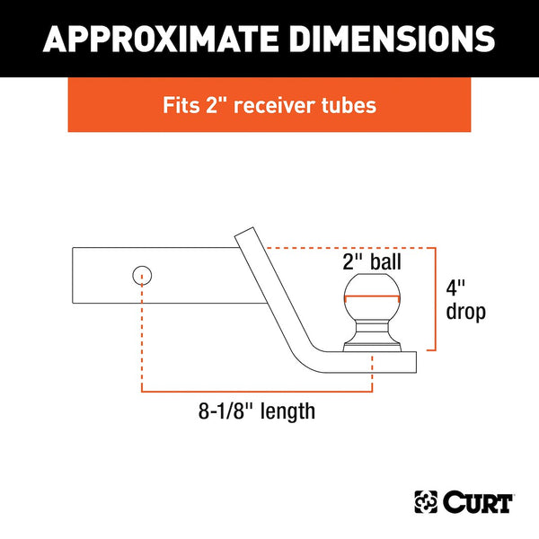 CURT Fusion Trailer Hitch Ball Mount (MPN: 45154)