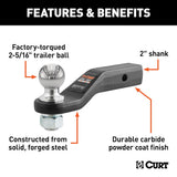 CURT Trailer Hitch Ball Mount (MPN: 45331)
