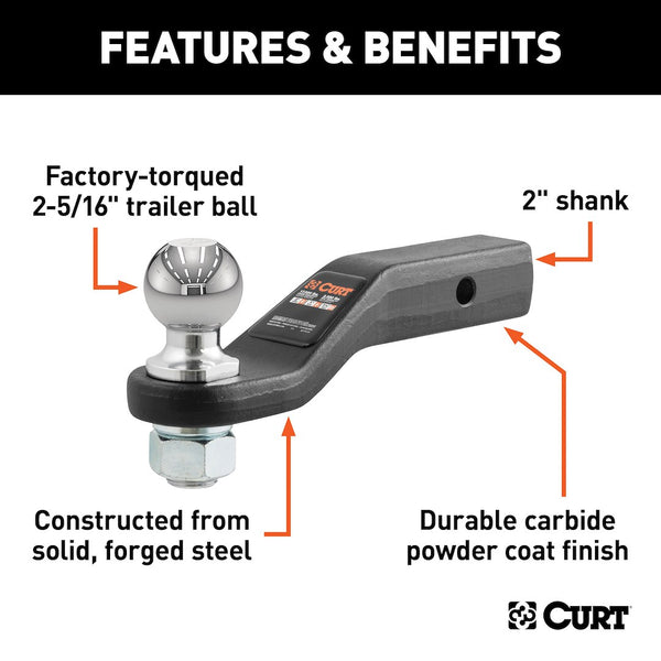 CURT Trailer Hitch Ball Mount (MPN: 45331)