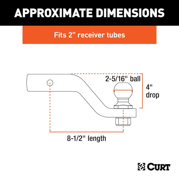 CURT Trailer Hitch Ball Mount (MPN: 45332)