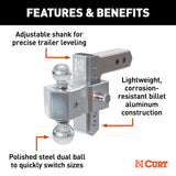 CURT AlumaLite Adjustable Drop Hitch (MPN: 45363)