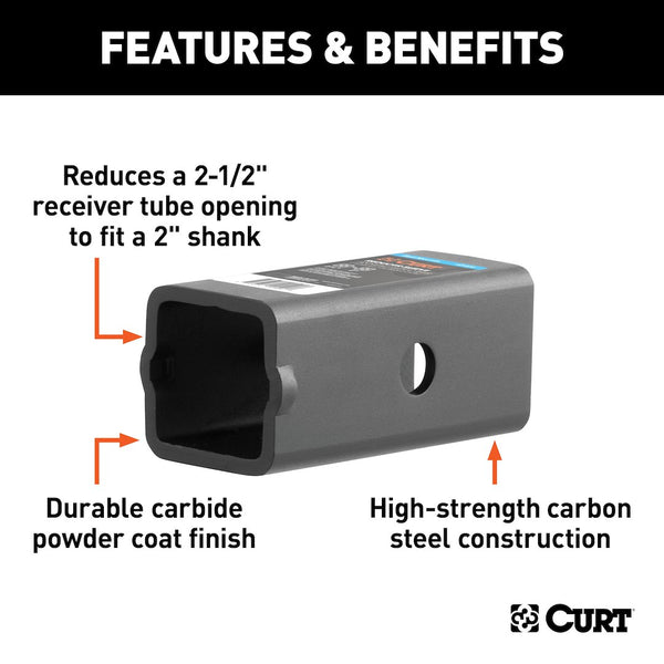 CURT Trailer Hitch Receiver Tube Adapter (MPN: 45405)